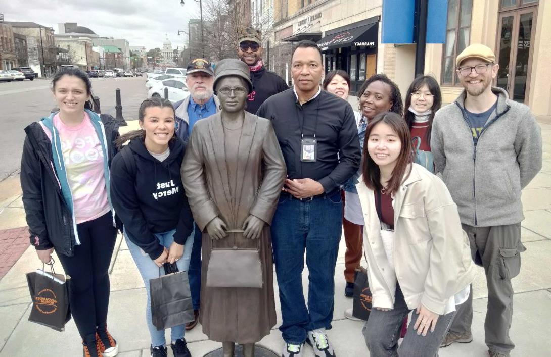 Group of students on civil rights pilgrimage
